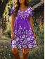 preiswerte Blumenkleid-Damen Minikleid T-Shirt-Kleid A Linie Kleid Sommerkleid Urlaub Lässig Strand Täglich Ausgehen Strand Normale Passform Blumen Grafik Kurzarm Rundhalsausschnitt Rote Blau Purpur Grün Sommer Frühling