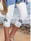 abordables Imprimé Floral-Femmes Leggings Vacances ancien Mode Longueur mollet Taille haute Graphique Tropical Impression Chaleur Thermique Respirant Doux Élastique Formel Extérieur Vacances Noir Blanche Bleu Été Printemps