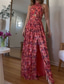 cheap Casual Floral Dresses-Women&#039;s Long Dress Maxi Dress Casual Dress Floral Dress Fashion Elegant Dress Outdoor Party Holiday Regular Fit Flower Sleeveless Halter Neck Red Summer