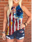 cheap Independence Day Top-Independence Day Women&#039;s Camisole Tank Top Flag Daily Casual Sleeveless Halter Neck Regular Tops Daily Print Denim Blue Red Navy Blue Royal Blue Blue Summer
