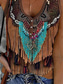 ieftine Top tip boho-Pentru femei Camisole Tank Top Grafic Bloc Culoare Stilat Casual Fără manșon Fără mâneci În V Crop Tops Zilnic Imprimeu Albastru piscină Kaki Vară Primăvară