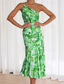 cheap Print Floral Dresses-Women&#039;s Midi Dress Floral Dress Print Dress Fashion Modern Outdoor Vacation Weekend Regular Fit Flower Sleeveless One Shoulder Yellow Blue Purple Orange Summer