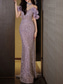 cheap Evening Dresses-Mermaid / Trumpet Quinceanera Dresses Elegant Dress Wedding Wedding Guest Sweep / Brush Train Sleeveless Halter Neck Sequined Backless with Sequin 2025