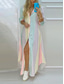 cheap Floral Dress-Women&#039;s Maxi Dress Shift Dress Vacation Casual Daily Loose Fit Ombre Floral Graphic Long Sleeve Shirt Collar White Pink Navy Blue Blue Summer
