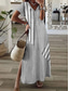 abordables Vestidos a Rayas y Geométricos-Mujer Vestido maxi Vestido de una línea Vestido de verano Vacaciones Casual Diario Ajuste regular Graphic A Rayas Manga Corta Escote en Pico Rosa Azul Piscina Gris Verano