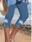 abordables Imprimé Floral-Femmes Leggings Vacances ancien Mode Longueur mollet Taille haute Graphique Tropical Impression Chaleur Thermique Respirant Doux Élastique Formel Extérieur Vacances Noir Blanche Bleu Été Printemps