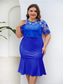 cheap Tea Length-Dress Mother of the Bride Dress Elegant Crew Neck Tea Length Lace Short Sleeve with Solid Color 2025