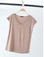 cheap Plain tee-Women&#039;s Blouse Solid Color Stylish Casual Short Sleeve V Neck Regular Tops Daily Black White Pink Red Royal Blue Summer Spring