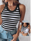 preiswerte Streifen- und geometrisches Tanktop-Damen Camisole-Tanktop Gestreift Täglich Stilvoll Lässig Ärmellos Rundhalsausschnitt Normale Oberteile Täglich Druck Schwarz Weiß Blau Grün Sommer