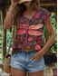 cheap Animals Tank Top-Women&#039;s Animals Camisole Tank Top Vintage Tropical Stylish Sleeveless Short Sleeve V Neck Regular Tops Daily Print Yellow Red Blue Purple Green Summer Spring