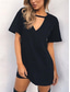 cheap Plain Dress-Women&#039;s Mini Dress T Shirt Dress Tee Dress Summer Dress Casual Daily Regular Fit Plain Short Sleeve V Neck Black White Brown Green Summer