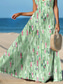 cheap Floral Dress-Women&#039;s Maxi Dress Sundress A Line Dress Slip Dress Vacation Casual Boho Beach Regular Fit Graphic Ditsy Floral Vintage Sleeveless V Neck Light Green Summer Spring