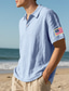 ieftine Polo clasic pentru bărbați-Bărbați Cămașă de golf Tricouri polo de golf Muncă Casual Rever Manșon scurt De Bază Modern Drapelul SUA american Nasturi Vară Fit regulat Kaki Deschis Negru Alb Bleumarin Verde Militar Gri Cămașă de