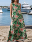 cheap Print Floral Dresses-Women&#039;s Maxi Dress A Line Dress Summer Dress Boho Daily Holiday Regular Fit Floral Color Block Sleeveless Crew Neck Sky Blue Fuchsia Green Summer