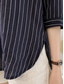 cheap Stripe&amp;Geometric Tops-Women&#039;s Shirt Striped Stylish Casual 3/4 Length Sleeve Crew Neck Regular Tops Daily Buttons Print White Pink Navy Blue Light Blue Summer