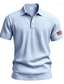 ieftine Polo clasic pentru bărbați-Bărbați Cămașă de golf Tricouri polo de golf Muncă Casual Rever Manșon scurt De Bază Modern Drapelul SUA american Nasturi Vară Fit regulat Kaki Deschis Negru Alb Bleumarin Verde Militar Gri Cămașă de