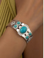 economico Bracciale da donna-Bracciale rigido vintage da donna in oro con pietre turchesi – bracciale regolabile in stile boho per donne, ideale per outfit casual, feste e festival estivi