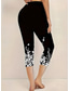 billiga Blommönster-Damleggings Capri Byxor Hög Elasticitet Semester Vintage Mode Kalmudd Mitten Midja Blommig Grafisk Tryck Andningsbar Mjuk Elastisk Semester Ledig Daglig Svart himmelsblå Grön