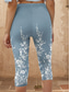 voordelige Blauwe 3D Print-Vrouwen Leggings Capri Broeken 3D Print Hoge Elasticiteit Vakantie Vintage Mode Kalf-lengte Hoge Taille Bloemen Grafische Print Ademend Zacht Rekbaar Formeel Vakantie Kantoor Robijnseige Blauw