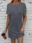 abordables Robe Simple-Femmes Mini Robe Robe Décontractée Robe T-Shirt Classique Moderne Vacances Quotidien Sortir Coupe régulière Uni Manche Courte Col ras du cou Noir Blanche Gris Clair Gris foncé Été