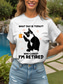 お買い得  ユーモア &amp; 名言Tシャツ-女性用 Tシャツ グラフィック 動物 猫 ヴィンテージ スタイリッシュ クラシック 半袖 クルーネック ラウンドネック レギュラートップス 日常 週末 プリント ブラック ホワイト ピンク ルビーレッド ブルー 夏 春