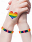 abordables Pulsera de mujer-Pulsera de la amistad arcoíris hecha a mano: pulsera tejida ajustable para el orgullo para hombres y mujeres, joyería LGBTQ+ colorida para festivales del orgullo, desfiles y apoyo diario.
