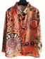 cheap Hawaiian Tops-Women&#039;s Shirt Graphic Abstract Daily Stylish Modern Long Sleeve Shirt Collar Regular Tops Work Daily Buttons Print Red Blue Orange Summer Spring