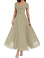 cheap Floor Length-A-Line Mother of the Bride Dress Elegant V Neck Floor Length Polyester Short Sleeve with Solid Color 2025