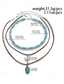 voordelige Dames ketting-Set gelaagde turquoise kralenkettingen voor dames in westernstijl – boho statement sieraden met cactus- en traanvormige bedels, ideaal voor festivals, countryconcerten en vrijetijdskleding