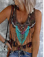 ieftine Top tip boho-Pentru femei Camisole Tank Top Grafic Bloc Culoare Stilat Casual Fără manșon Fără mâneci În V Crop Tops Zilnic Imprimeu Albastru piscină Kaki Vară Primăvară