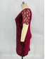 ieftine Casual / Nuntă de zi-Rochie de mireasă elegantă gât rotund lungime tea dantelă mânecă scurtă cu paiete