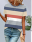 cheap Stripe&amp;Geometric tee-Women&#039;s T Shirt Graphic Geometric Striped Vintage Stylish Classic Short Sleeve Crew Neck Round Neck Regular Tops Daily Print Black Dusty Blue Summer Spring
