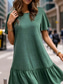 cheap Plain Dress-Women&#039;s Mini Dress T Shirt Dress Tee Dress Casual Daily Regular Fit Graphic Short Sleeve Crew Neck Deep Green Summer