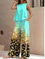 voordelige Tweedelige sets-Dames 2-delige Vakantie Dagelijkse Broeksets Mouwloos Ronde Hals Bloem Motief Casual Dagelijks Zwart Geel Rood Zomer Loose Fit