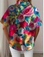 cheap Floral Blouses-Women's Shirt Short Sleeve Button Down Blouse Floral Graphic Active Daily Stylish Shirt Collar Regular Tops Daily White Red Fuchsia Summer Spring