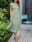 preiswerte Abschlusskleider-Damen Midikleid Weißes Kleid Abschlusskleid Mode Geburtstag Date Teegesellschaft Normale Passform Einfach Ärmellos Rundhalsausschnitt Schwarz Weiß Hellgrün Armeegrün Sommer