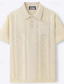 cheap Men&#039;s Printed Polo-Men&#039;s Button Up Polos Golf Shirt Casual Sports Lapel Short Sleeve Fashion Basic Plain Buttons Summer Blue Brown Khaki Button Up Polos