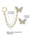 abordables Boucle d&amp;#39;oreille pour femme-Boucles d'oreilles pendantes en perles papillon en or pour femmes avec chaîne, design asymétrique, design élégant en cristal papillon, convient pour les fêtes et les tenues de vacances décontractées
