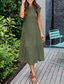 preiswerte Abschlusskleider-Damen Midikleid Weißes Kleid Abschlusskleid Mode Geburtstag Date Teegesellschaft Normale Passform Einfach Ärmellos Rundhalsausschnitt Schwarz Weiß Hellgrün Armeegrün Sommer