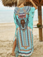 cheap Boho Dress-Women&#039;s Swimwear Cover Up Swimsuit Tropical Beach Wear Flower Round Neck Short Sleeves Bathing Suits