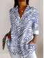 cheap Stripe&amp;Geometric Tops-Women&#039;s Shirt Graphic Geometric Plaid Casual Long Sleeve Shirt Collar Regular Tops Work Daily Buttons Print Yellow Red Blue Purple Rainbow Summer Spring Fall