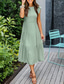 preiswerte Abschlusskleider-Damen Midikleid Weißes Kleid Abschlusskleid Mode Geburtstag Date Teegesellschaft Normale Passform Einfach Ärmellos Rundhalsausschnitt Schwarz Weiß Hellgrün Armeegrün Sommer