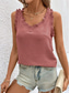 cheap Plain Tank Top-Women&#039;s Camisole Tank Top Solid Color Daily Casual Sleeveless V Neck Regular Tops Daily Ruffle White Pink Red Green Summer Spring