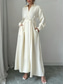 cheap Cocktail Dresses-A-Line Quinceanera Dresses Elegant Dress Formal Wedding Ankle Length Long Sleeve Shirt Collar Satin with Buttons 2025