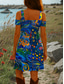 ieftine Rochii Art&amp;Design-Pentru femei Rochie Mini Rochie A line Rochie de vară Vacanță Casual Zilnic Concediu Fit regulat Grafic Abstract Manșon scurt În V Roșu-aprins Albastru piscină Trifoi Vară