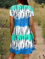 abordables Art &amp; Design Robes-Femmes Mini Robe Robe T-Shirt Robe d&#039;Été Robe d&#039;été Vacances Occasionnel Boho Quotidien Sortir Coupe régulière A Ombre Graphique Manche Courte Col en V Bleu Été