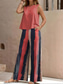 voordelige Tweedelige sets-Dames 2-delige Vakantie Dagelijkse Broeksets Mouwloos Ronde Hals Bloem Motief Casual Dagelijks Zwart Geel Rood Zomer Loose Fit
