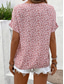 billige Blomstrete topper-Dame Bluse Blomstret Stilfull Fritid Kortermet Crew-hals Vanlige topper Daglig Knapper Trykt mønster Rosa Navyblå Oransje Sommer