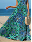 tanie Sukienki boho-Damskie Sukienka maxi Sukienka letnia Sukienka A line Sukienka na ramiączkach Urlop Codzienny Boho Plaża Regularny Graficzny Abstrakcja Zabytkowe Bez rękawów W serek Zielony Lato Wiosna