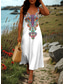 preiswerte Boho Kleider-Damen Maxikleid Sommerkleid A Linie Kleid Schulterfreies Kleid Urlaub Lässig Boho Party Ausgehen Strand Normale Passform Grafik Stammes Ärmellos Quadrathals Schwarz-rot Weiß Violett Grün Sommer